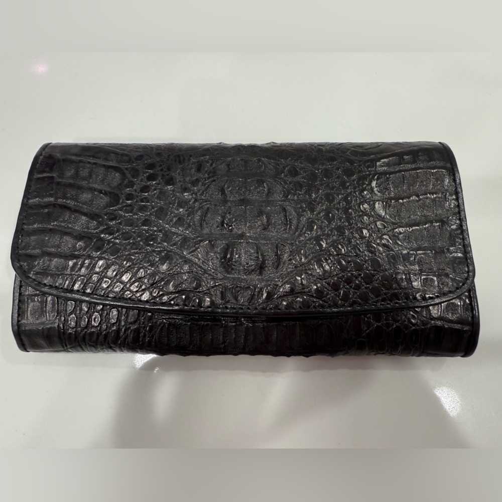 Genuine Black Crocodile Embossed Leather Wallet